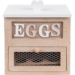 Clayre & Eef Eierhouder  18x9x20 cm Bruin Hout Rechthoek Eggs Eierrekje