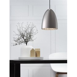 Hanglamp zwart-wit-grijs-geborsteld staal E27 200mm