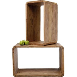 Kare Bijzettafel Authentico Cube Rectangular Set van 2