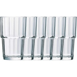 6x Drinkglazen/waterglazen transparant Norvege 270 ml - Longdrinkglazen