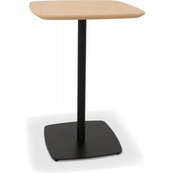 Kleine 'PATATI' eettafel in hout met natuurlijke afwerking en zwart metaal - 60X60 CM