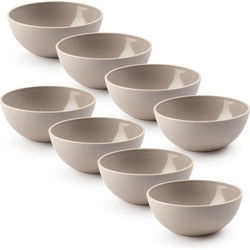 Plasticforte kommetjes/schaaltjes - 8x - dessert/ontbijt - kunststof - D12 x H5 cm - taupe - Kommetjes