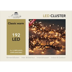 2 stuks Led classic cluster lights 192l/1,2m - 4m aanloopsnoer zwart - bi-bui trafo Anna's collection - Anna's Collection