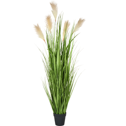 GRASS - Kunstplant - Groen - 130 cm - Synthetisch materiaal