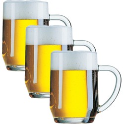 Set van 3x stuks glazen bierpullen 560 ml - Bierglazen