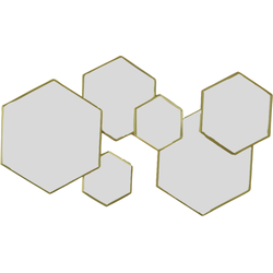 MISOU Spiegel Hexagon - Goud - 61,5x38cm - Spiegels - Wandspiegel