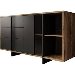 Meubella - Dressoir Jonna - Zwart - 160 cm