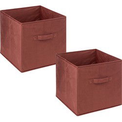 5Five Opbergmand - 4x - Bordeaux rood - 31x31x31 cm - 29L - Opvouwbaar - Opbergmanden