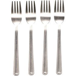 Benson Home Gebaksvorkjes/taartvorkjes Classic - 4x - RVS - 15 cm - zilver - dessert vorken - Vorken