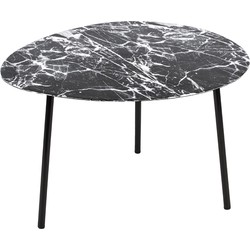 Side Table Ovoid Marble Look