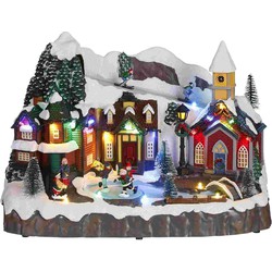 Luville Kerstdorp Winterdorpje - 27x23x24 cm - polystyreen - Multi