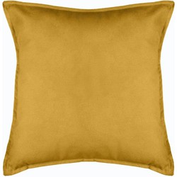 Atmosphera Bank/sierkussens huiskamer Sophia - 52 x 52 cm - Okergeel - polyester - met rits - Sierkussens