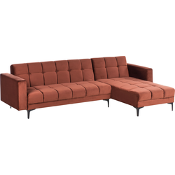 Beliani ALNES - Slaapbank-Rood-Fluweel