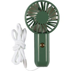 Draagbare handventilator oplaadbaar via USB – met nekkoord – Groen