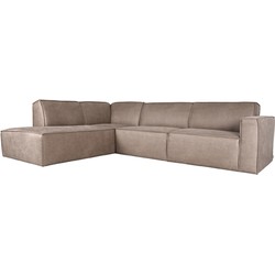 LABEL51 Hoekbank Kay - Taupe - Micro Suede - Links