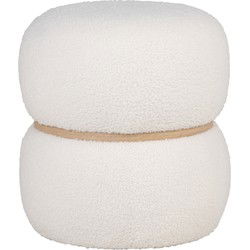 House Nordic Poef Milford Bouclé Wit Ø38x41cm