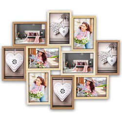 ZEP Fotolijst - houten frame - naturel en wit - 47 x 56 x 3 cm - wonen - Fotolijsten