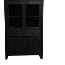 Benoa Britt Glass Door Cabinet Black 115 cm