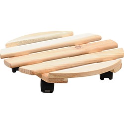 Kesper Plantenpot trolley - hout - lichtbruin - 35 x 35 cm - Planten onderzetter
