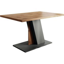Meubella - Eetkamertafel Brand - Eiken - Grijs - 138 cm