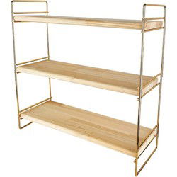 Concorde keukenrek/opbergrek/aanrecht organizerA - goud - 40 x 16 x 40 cm - hout - Keukenkastorganizer