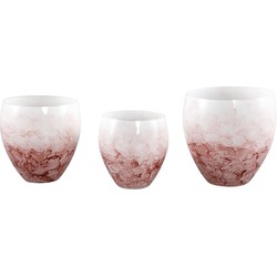 PTMD Urish Windlicht - 18 x 18 x 18 cm  - Glas - Roze