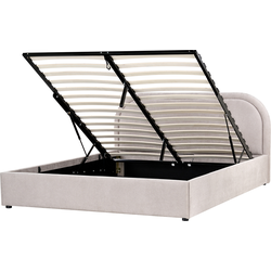 Beliani QUILLIEN - Tweepersoonsbed-Beige-Polyester