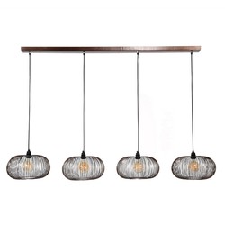 AnLi Style Hanglamp 4x Ø35 disk wire copper twist