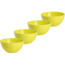 Plasticforte kommetjes/schaaltjes - 4x - dessert/ontbijt - kunststof - D17 x H7 cm - groen - Kommetjes