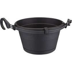 2 stuks - Bloempot Green basics hangschaal 28 cm living black
