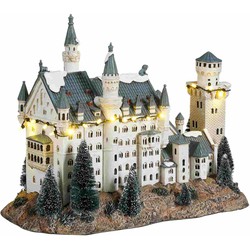 Luville Kerstdorp Schloss Neuschwanstein - 32x17x25 cm - Polyresin - Multi