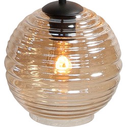 Highlight - Fantasy Globe - Glas hanglamp - E27 - 18,5 x 18,5  x 18cm - Amber