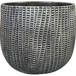 Ter Steege Plantenpot - binnen - zwart/metaal - D30/H26 cm - cement - Plantenpotten