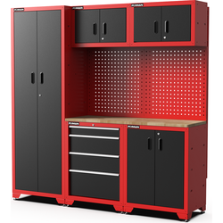 Feistos Gereedschapswand Hoog Juno 2- 46x198x198 cm - Zwart/Rood