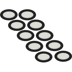 Groenovatie LED Inbouwspot 5W, Zwart, Rond, Warm Wit, Waterdicht IP65, 10-Pack