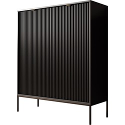 Meubella - Dressoir Navil - Zwart - 104 cm - Hoog