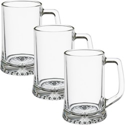 Set van 12x stuks bierglazen/bierpullen transparant 320 ml - 9 x 12 cm - Bierglazen