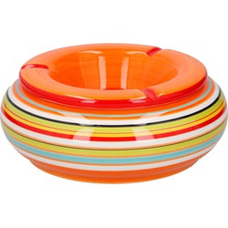 Asbak - gekleurd - rond - 19 cm - keramiek - buiten - terras asbakken - Asbakken