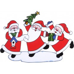 Widmann Kerst raamstickers - kerstman plaatjes - 40 x 27 cm - Feeststickers