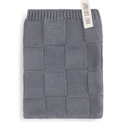 Knit Factory Gebreide Washandje Ivy - Med Grey - 12x24 cm - Katoen