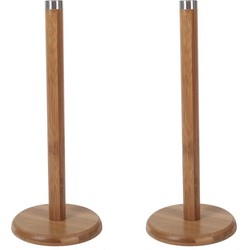 2x stuks keukenrollen houder bamboe hout 32 cm - Keukenrolhouders