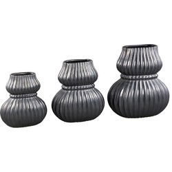 PTMD Vaas Halta - 36x23x40 cm - Keramiek - Zwart