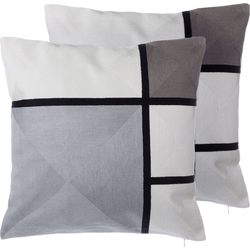 WEDELIA  - Sierkussen set van 2 - Grijs - 45 x 45 cm - Katoen
