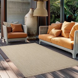 Tapijtenloods Solid Binnen en Buiten - Vloerkleed - Indoor & Outdoor - Laagpolig Effen - Beige- 200x290 CM