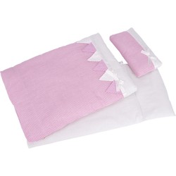 Goki Goki Bedding set for dolls, pink stripes pillow= 22 x 10 cm