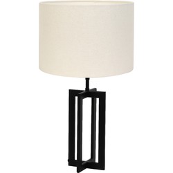 Tafellamp Mace/Livigno - Zwart/Eiwit - Ø30x56cm