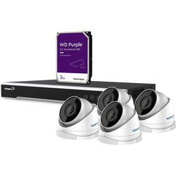 4 mp ip-videobewakingsset 8-kanaals nvr-recorder 4 x witte ip dome-camera 3 tb hd kabels