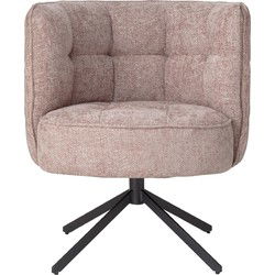 PTMD Eetkamerstoel Odin - 67x67x85 cm - Textiel - Roze