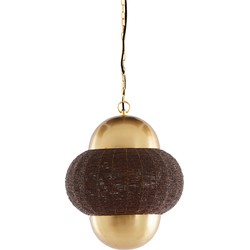 Light & Living - Hanglamp Ø33x38 cm CETARA kralen donker bruin+brons