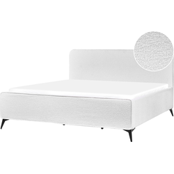 VALOGNES - Bed - Gebroken wit - 180 x 200 cm - Bouclé